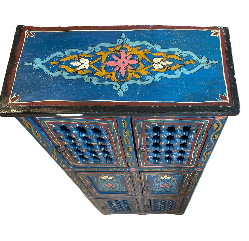 hand painted moroccan storage cabinet