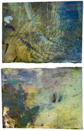 pair hand painted abstract on canvas