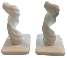 Load image into Gallery viewer, pair white glass taper holders