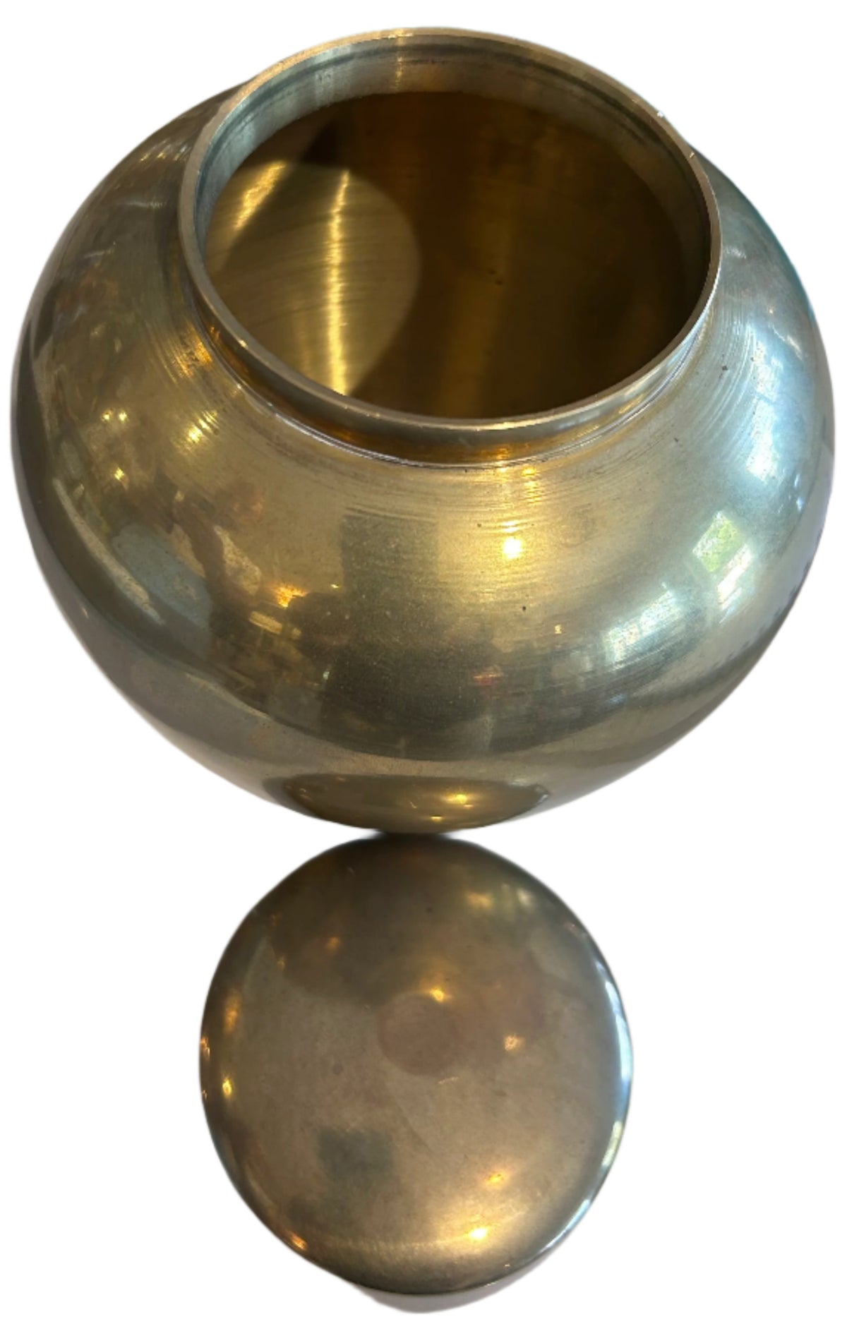brass ginger jar with lid