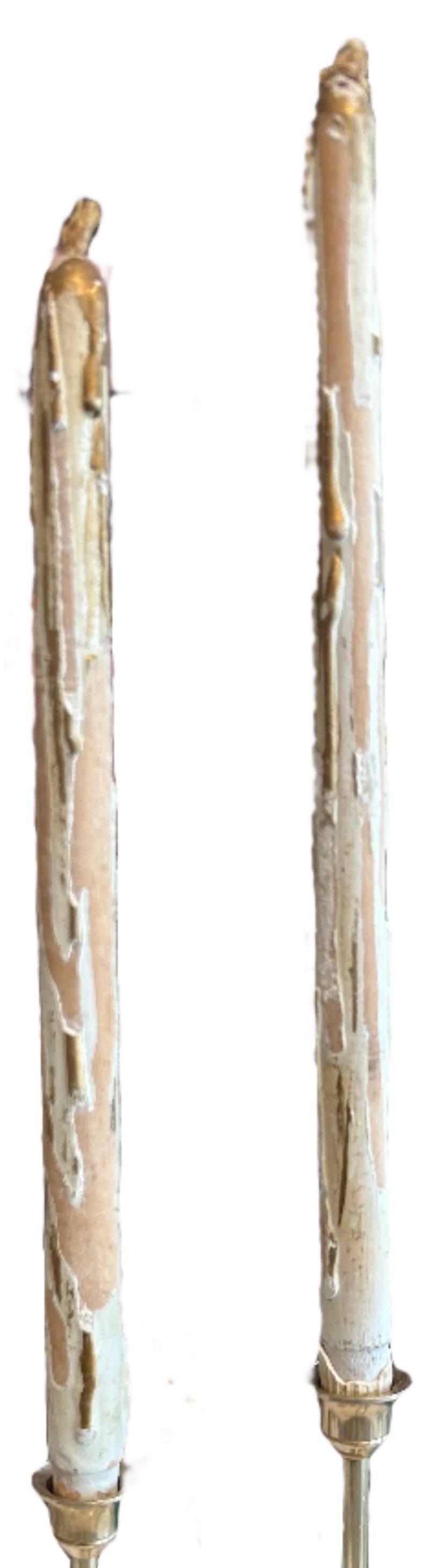 pair of wooden tapers