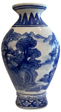 Load image into Gallery viewer, blue and white porclean vase