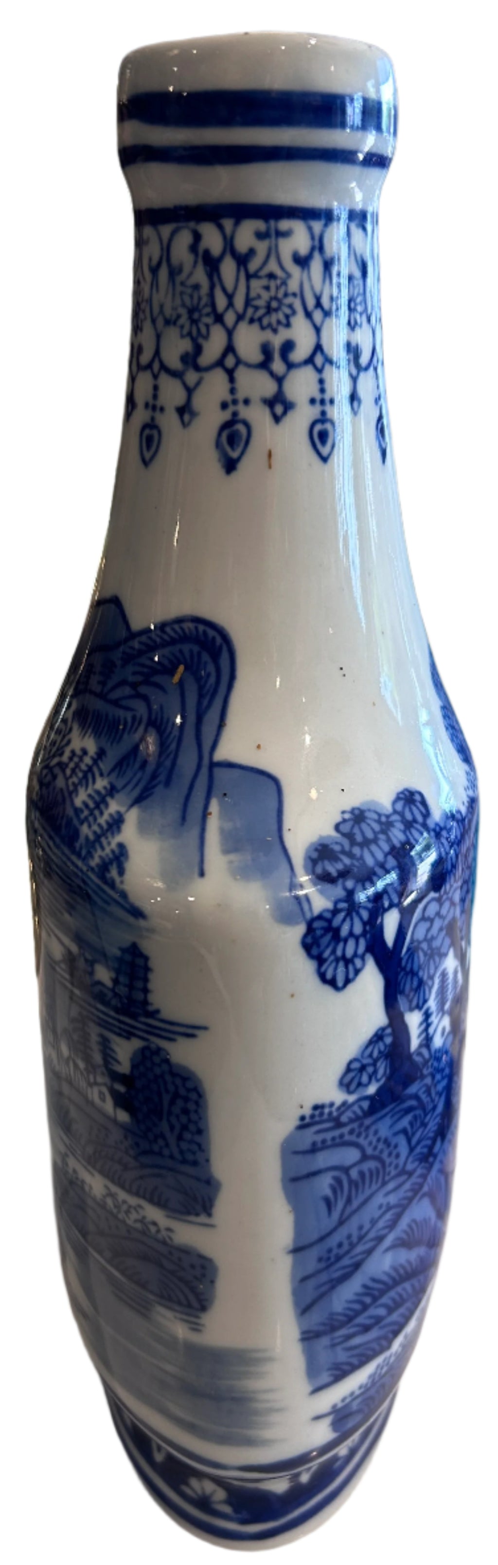 blue & white porclean vase narrow neck
