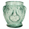antique glass lion head jar