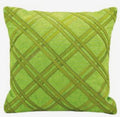 pair of green hide strip pillow