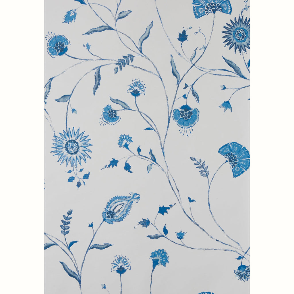 Indian Chintz Wallpaper by Peter Dunham - Pink/Blue