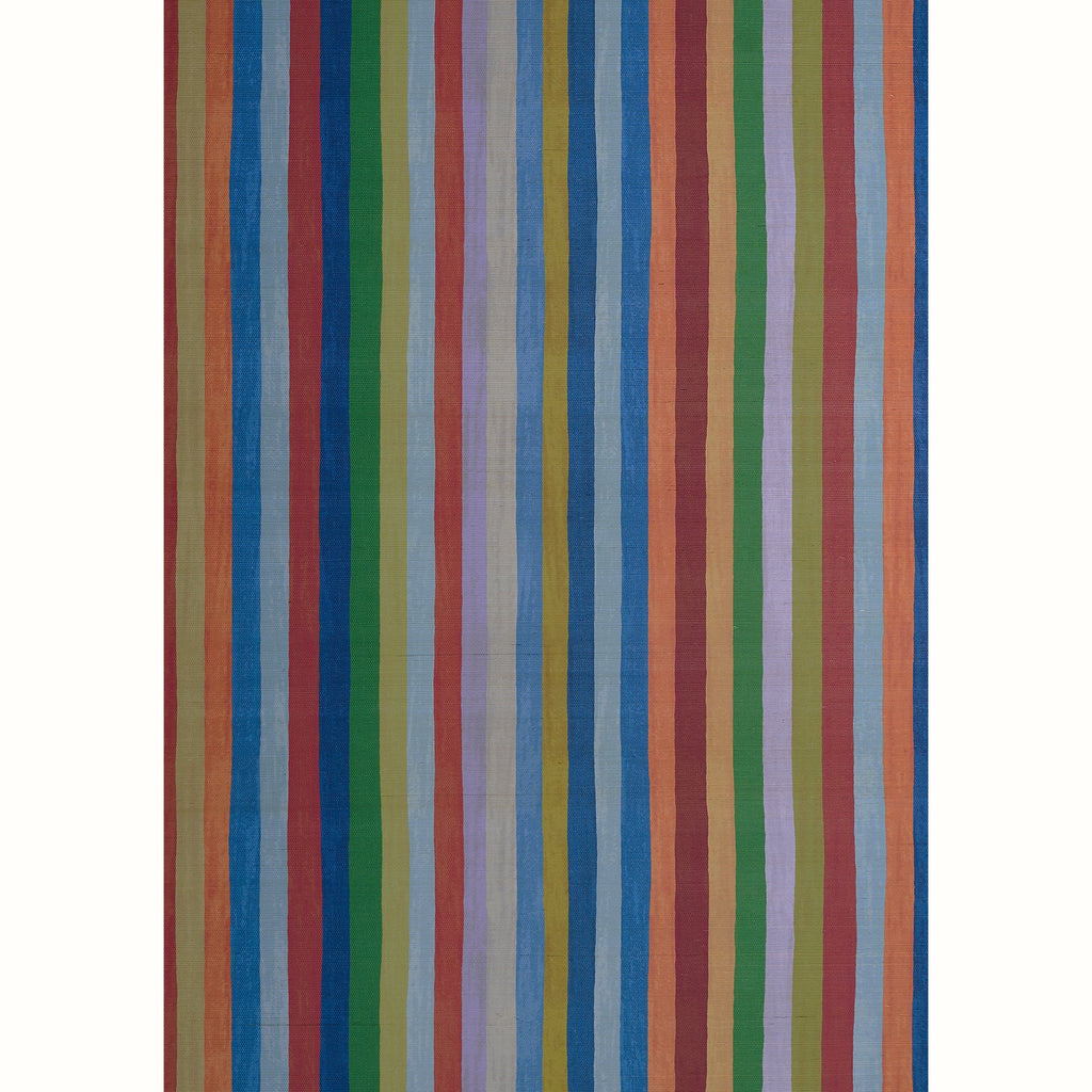Jacob's Stripe Grasscloth Wallpaper by Peter Dunham - Raspberry/Sage