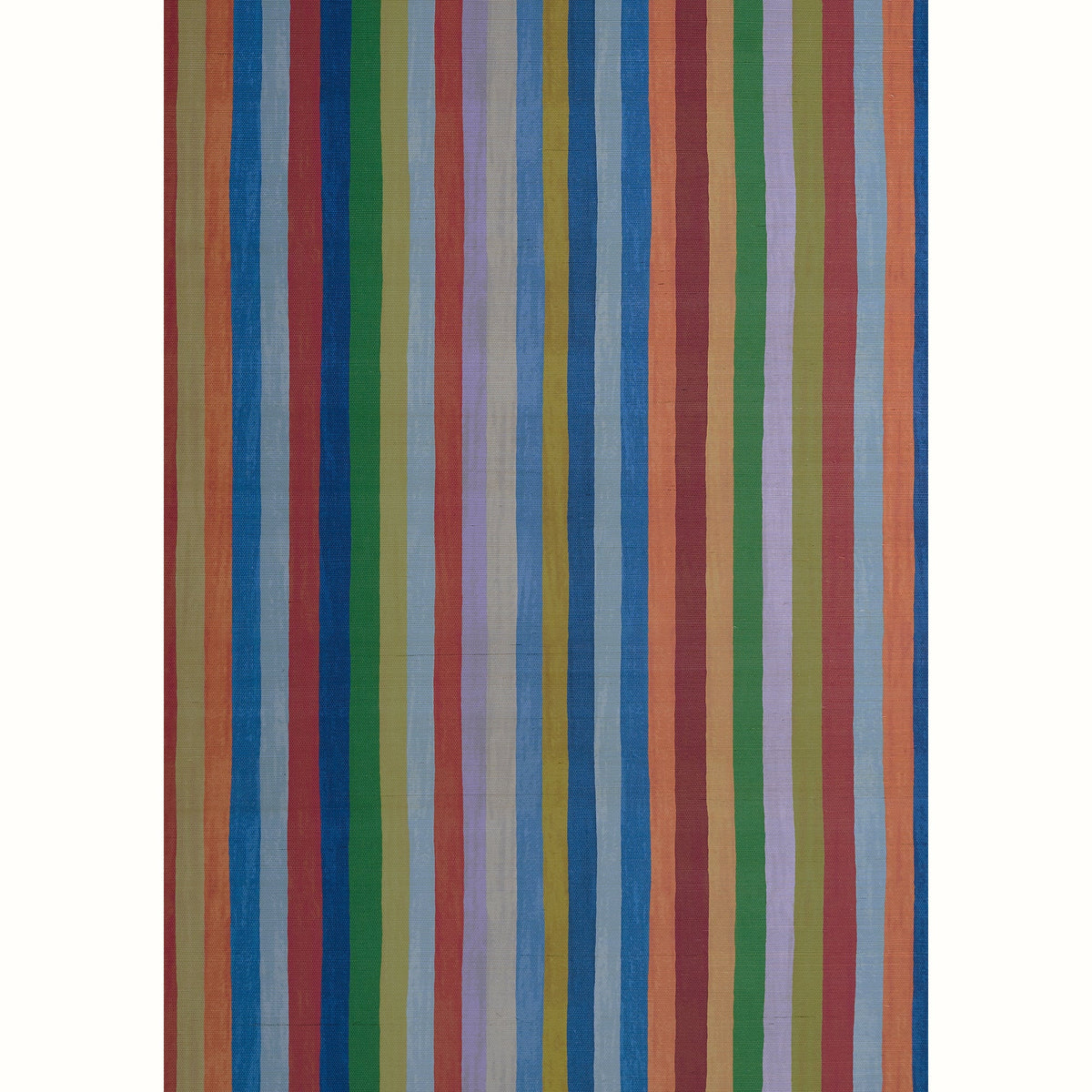 Jacob's Stripe Grasscloth Wallpaper by Peter Dunham - Raspberry/Sage