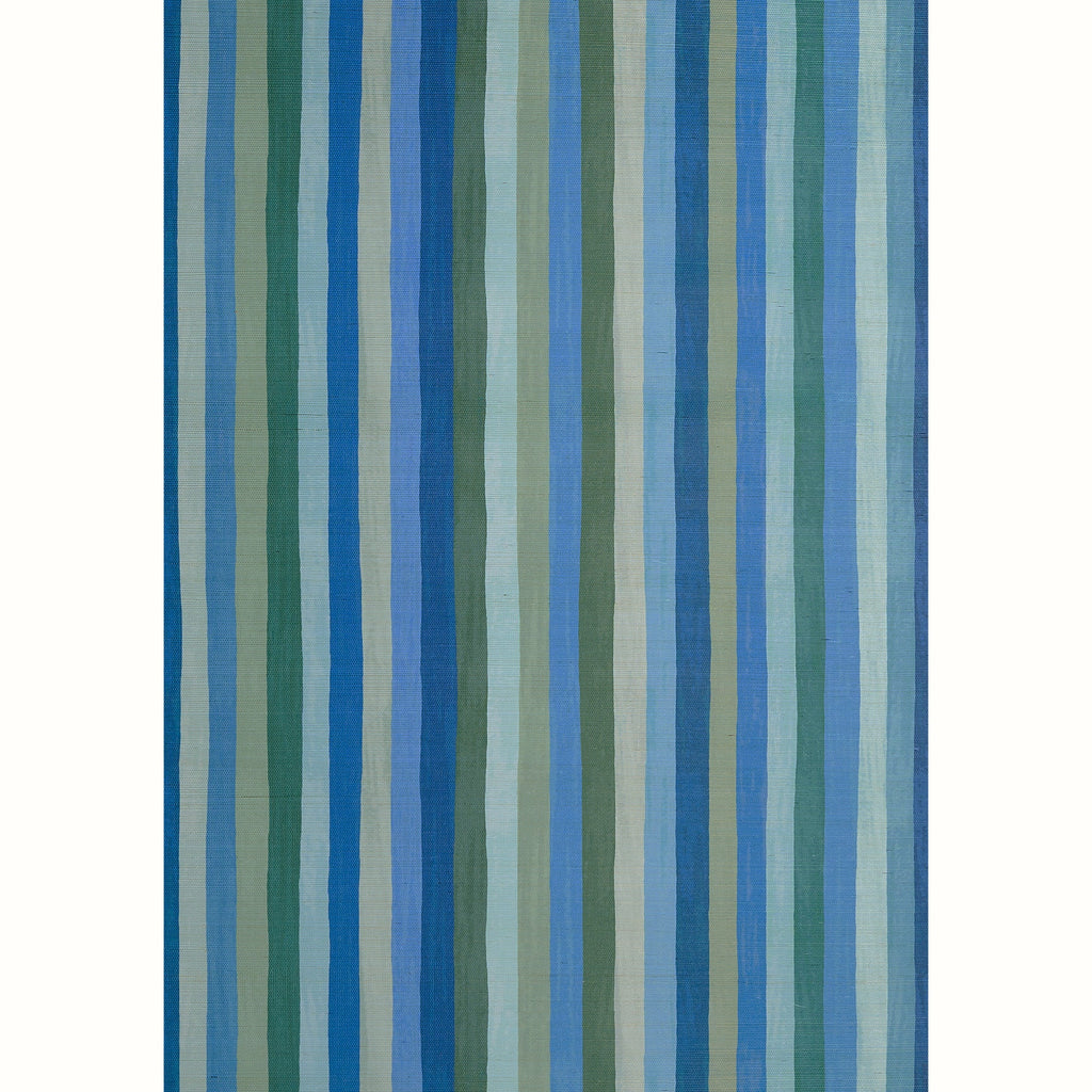 Jacob's Stripe Grasscloth Wallpaper by Peter Dunham - Blue/Pink
