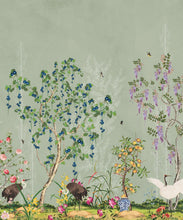 Load image into Gallery viewer, Oriental Garden Mural • Green Tea • Part 1 • Swatch