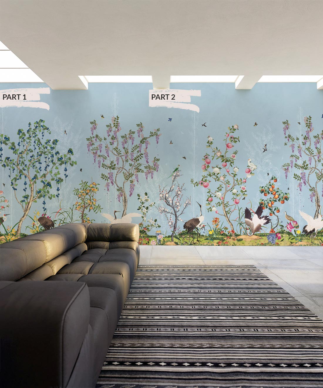 Oriental Garden Mural • Sky • Part 1 & Part 2 • Insitu
