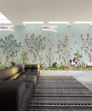 Load image into Gallery viewer, Oriental Garden Mural • Teal • Part 1 &amp; Part 2 • Insitu