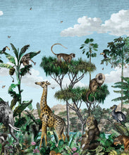 Load image into Gallery viewer, Etched Safari Mural • Animal Wallpaper • Sky • Swatch