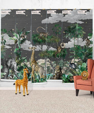 Load image into Gallery viewer, Etched Safari Mural • Animal Wallpaper • Night • Rolls