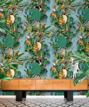 Load image into Gallery viewer, Festa Wallpaper • Blue • Insitu