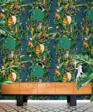 Load image into Gallery viewer, Festa Wallpaper • Denim • Insitu