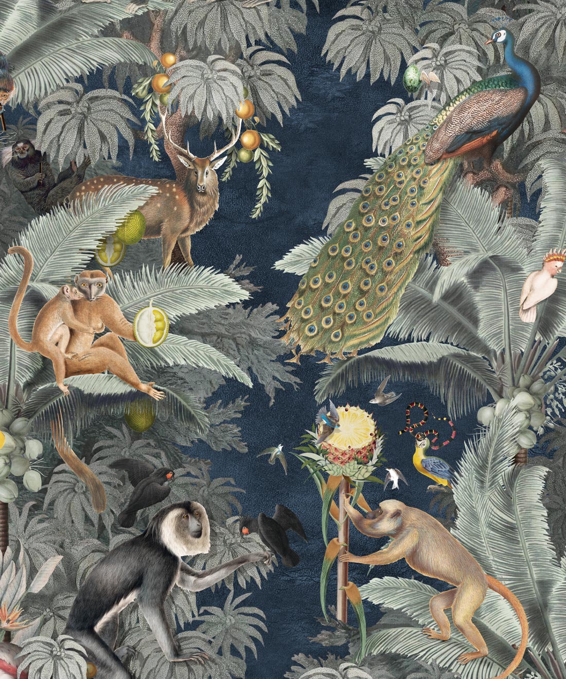 Arcadia Wallpaper • Navy • Swatch
