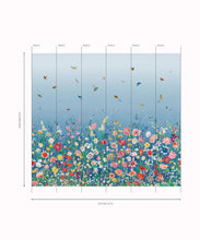 Load image into Gallery viewer, Jardin Mural • Blue • Panels