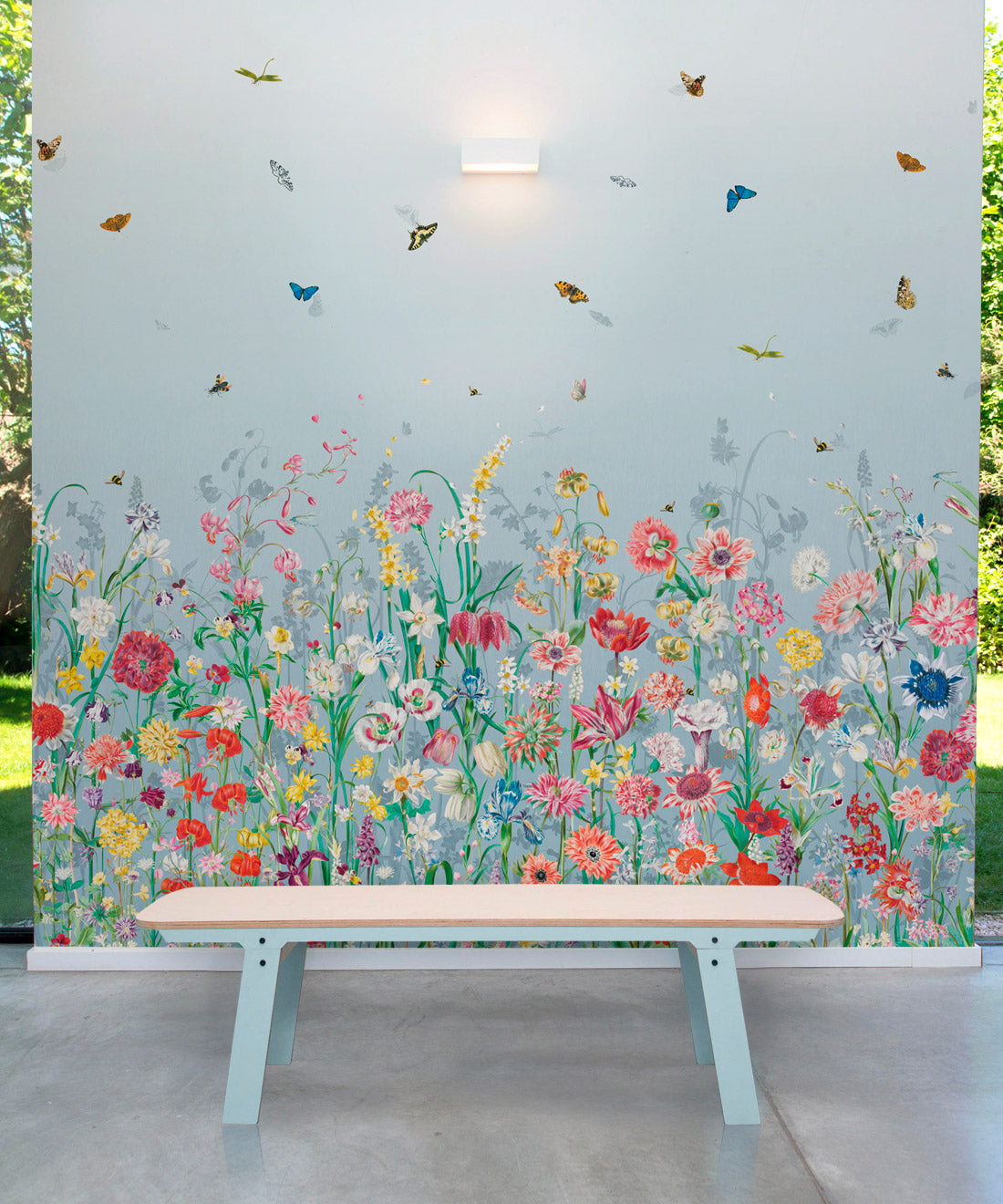 Jardin Mural • Powder Blue • Insitu