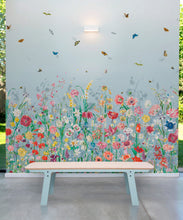 Load image into Gallery viewer, Jardin Mural • Powder Blue • Insitu