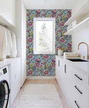 Load image into Gallery viewer, Magic Garden Collection by Kingdom Home - Olympus Wallpaper - Colourway: Sky Oracle- Insitu