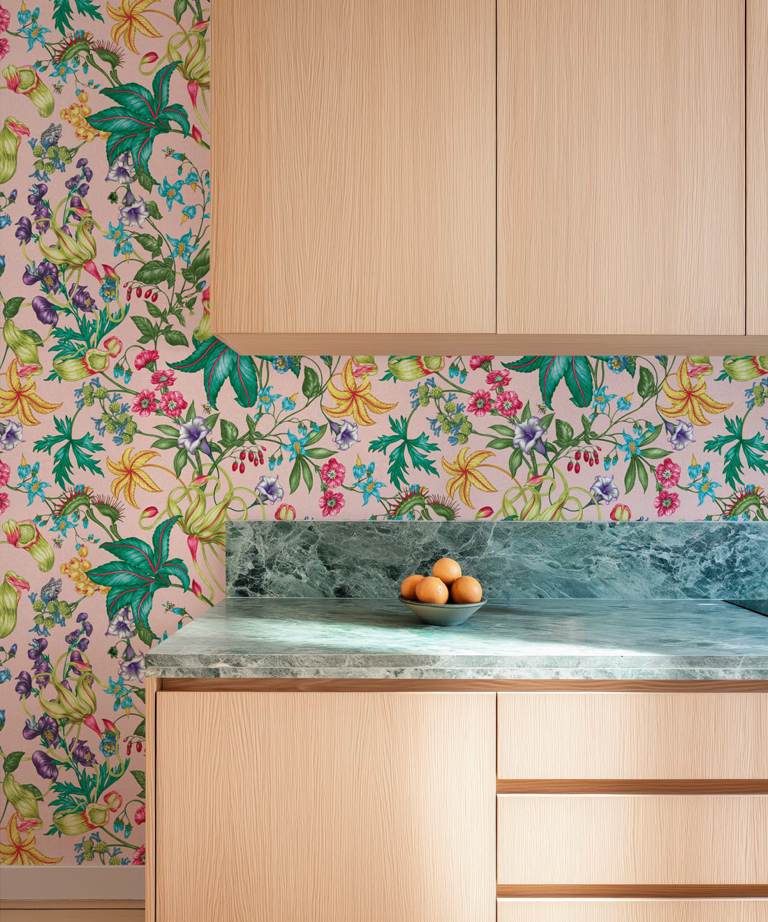 Magic Garden Collection by Kingdom Home - Alnwick Wallpaper - Colourway: Coral Blush - Insitu