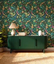 Load image into Gallery viewer, Magic Garden Collection by Kingdom Home - Alnwick Wallpaper - Colourway: Emerald Temple - Insitu