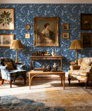 Load image into Gallery viewer, Magic Garden Collection by Kingdom Home - Alnwick Wallpaper - Colourway: Indigo Bloom - Insitu