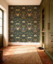 Load image into Gallery viewer, Magic Garden Collection by Kingdom Home - Green Magic Wallpaper - Colourway: Monkey Dusk - Insitu