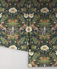 Load image into Gallery viewer, Magic Garden Collection by Kingdom Home - Green Magic Wallpaper - Colourway: Monkey Dusk - Roll