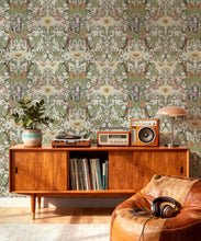 Load image into Gallery viewer, Magic Garden Collection by Kingdom Home - Green Magic Wallpaper - Colourway: Mellow Morning - Insitu