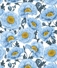Load image into Gallery viewer, Magic Garden Collection by Kingdom Home - Papaver Wallpaper - Colourway: Frosted Chambray - Swatch