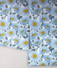 Load image into Gallery viewer, Magic Garden Collection by Kingdom Home - Papaver Wallpaper - Colourway: Frosted Chambray - Roll