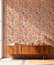 Load image into Gallery viewer, Magic Garden Collection by Kingdom Home - Papaver Wallpaper - Colourway: Heirloom Petal - Insitu