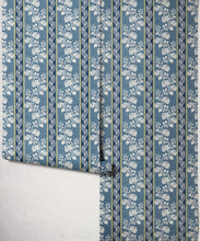 Load image into Gallery viewer, Elise Wallpaper - Colourway: Dark Blue - Roll