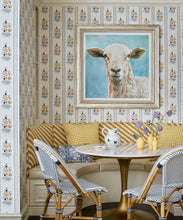 Load image into Gallery viewer, Salomone Wallpaper - Colourway: Blue &amp; Gold - Insitu