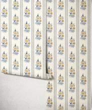 Load image into Gallery viewer, Salomone Wallpaper - Colourway: Blue &amp; Gold - Roll