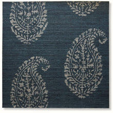 Load image into Gallery viewer, Kashmir Paisley Grasscloth Wallpaper by Peter Dunham - Sapphire/Ivory