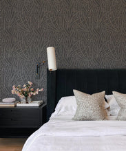 Load image into Gallery viewer, Brush Wallpaper • Floral Wallpaper • Gray • Insitu