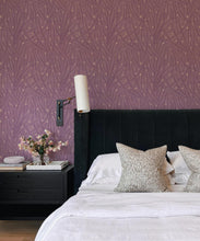 Load image into Gallery viewer, Brush Wallpaper • Floral Wallpaper • Lilac • Insitu