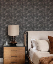 Load image into Gallery viewer, Dainty Wallpaper • Floral Wallpaper • Gray • Insitu