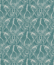 Load image into Gallery viewer, Deep Sea Wallpaper • Floral Wallpaper • Aqua • Swatch