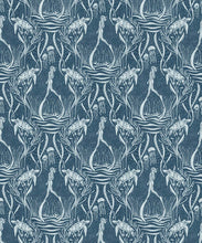 Load image into Gallery viewer, Deep Sea Wallpaper • Floral Wallpaper • Deep Blue• Swatch