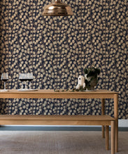 Load image into Gallery viewer, Lunaria Wallpaper • Floral Wallpaper • Blue • Insitu