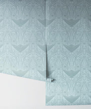 Load image into Gallery viewer, Manta Ray Wallpaper • Floral Wallpaper • Eggshell • Rolls