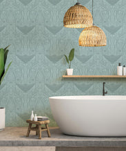 Load image into Gallery viewer, Manta Ray Wallpaper • Floral Wallpaper • Eggshell • Insitu