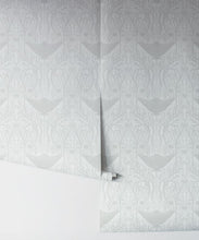 Load image into Gallery viewer, Manta Ray Wallpaper • Floral Wallpaper • Light Gray • Rolls