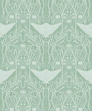 Load image into Gallery viewer, Manta Ray Wallpaper • Floral Wallpaper • Sea Green • Swatch
