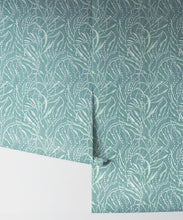 Load image into Gallery viewer, Neptunes Necklace Wallpaper • Floral Wallpaper • Aqua • Rolls