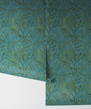 Load image into Gallery viewer, Neptunes Necklace Wallpaper • Floral Wallpaper • Dark Teal • Rolls